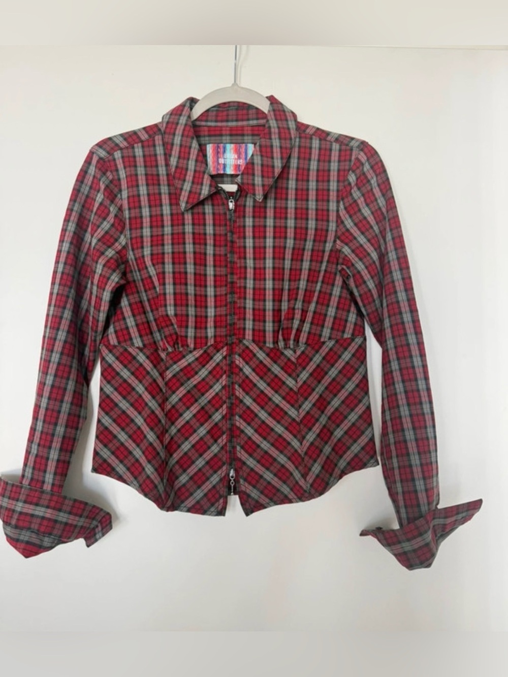 Urban Outfitters Red and Green Plaid Button-Down Shirt